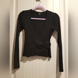 Lulus V-Neck Jet Black Sweater Top